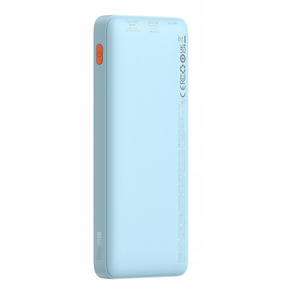 Baseus Airpow Powerbank 10000 mAh 20W Snabbladdning microUSB, USB-A, USB-C Blå