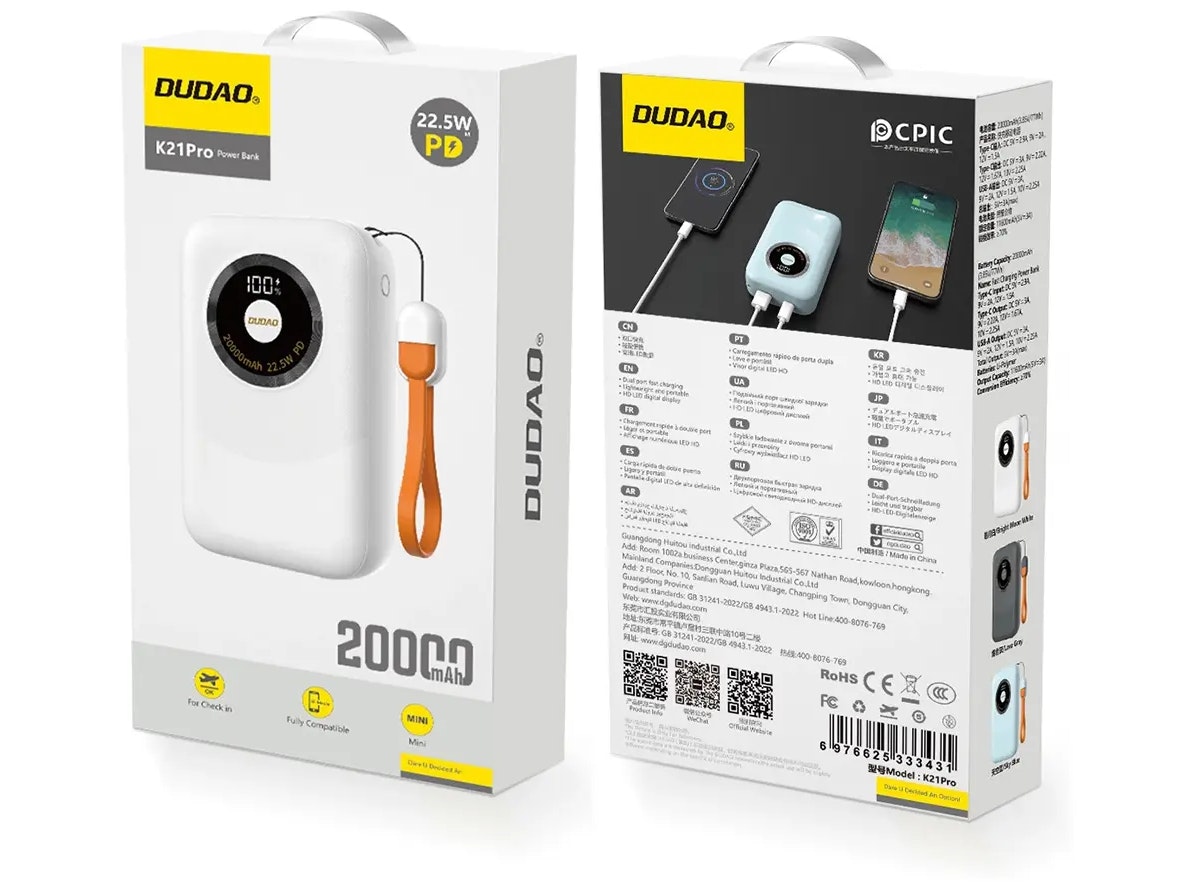 Dudao Powerbank 20000 mAh 22.5W K21Pro Mini Vit