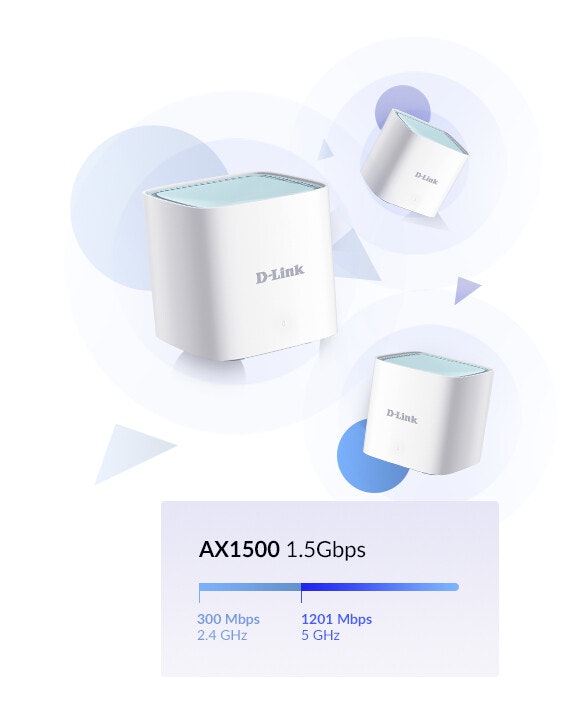 D-Link EAGLE PRO AI AX1500 Mesh System 2 pack Vit