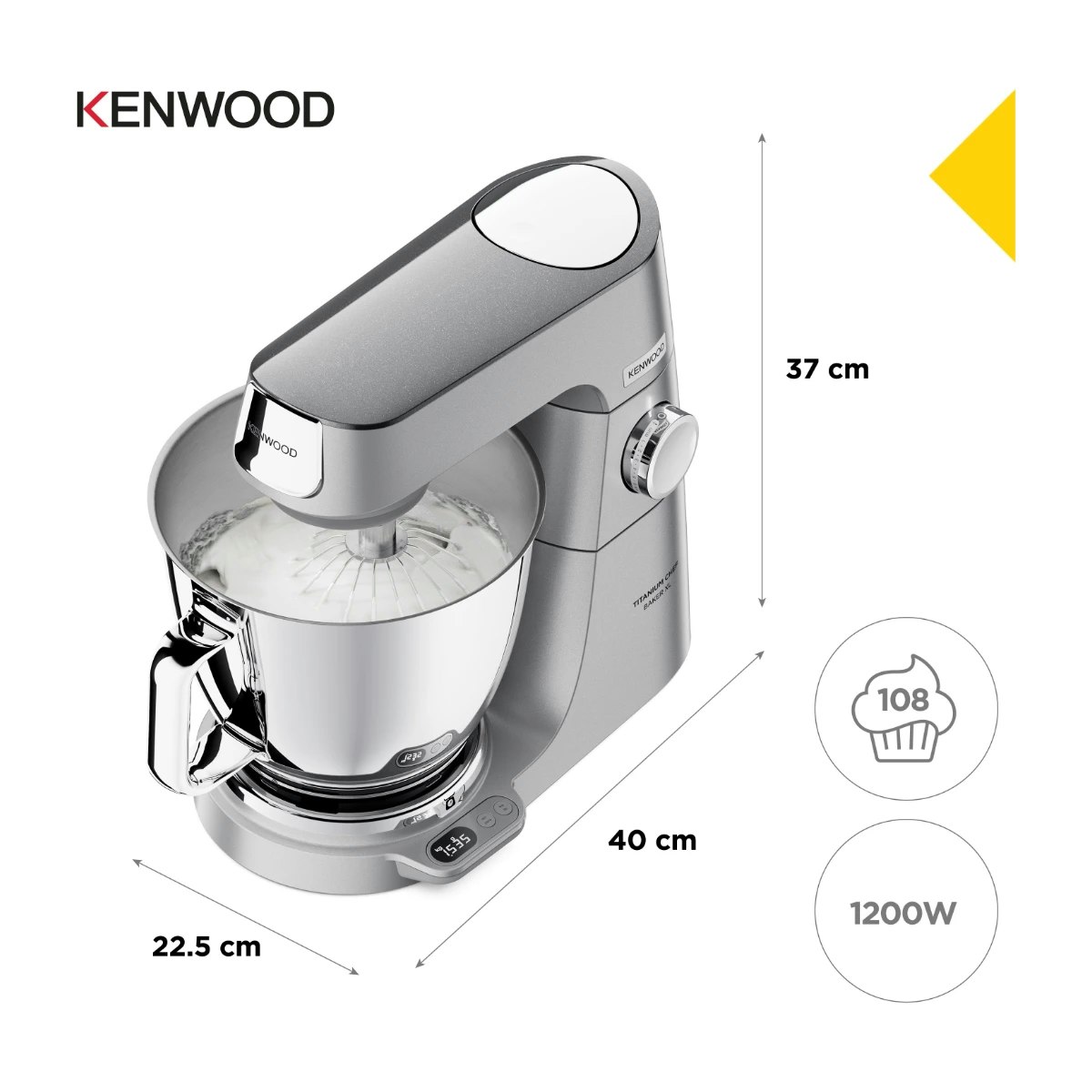 Kenwood Titanium Chef Baker XL Köksmaskin 1200 W 7 L Rostfrit stål