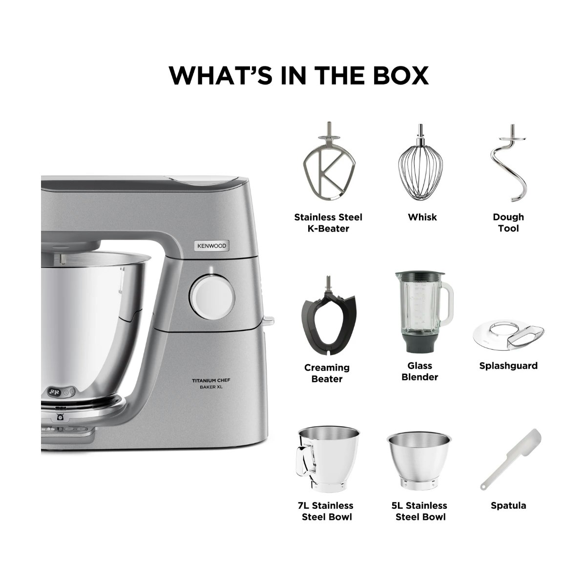 Kenwood Titanium Chef Baker XL Köksmaskin 1200 W 7 L Rostfrit stål