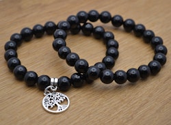 Svart obsidian, armband