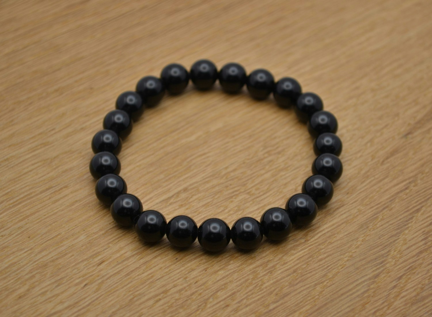 Svart obsidian, armband
