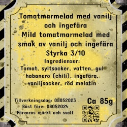 Tomatmarmelad med vanilj och ingefära