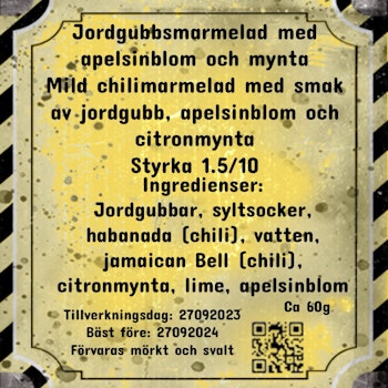 Jordgubbsmarmelad med apelsinblom och mynta