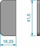 Täcklock gångjärn 18,25x41,5mm