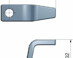 Roca regel 2,5" kort, hög