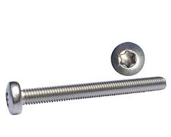 Maskinskruv kullrigt huvud Torx-spår 4x16 A4 ISO14583 10st.