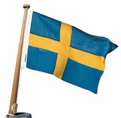 Båtflagga polyester Sverige, 50x31 cm