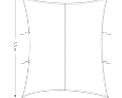 Solsegel sittbrunn rektangulär 2,85 x 3,3 m