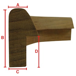 Roca Hörna vinkelprofil utsida 50/90° teak