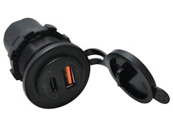 1852 USB-uttag Type 1 & USB C med 1m kabel, 12/24V
