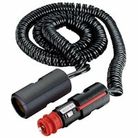 Universalkontakt m/8 amp. säkring, spiralsladd & cigarruttag