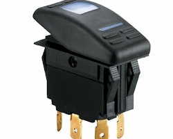 Vattentät kontakt m/symbol, LED och 4 polig on/off