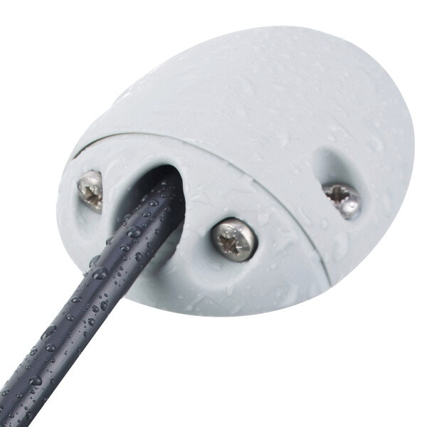 90˚ kabelgenomföring till 7-9 mm kabel, vit nylon