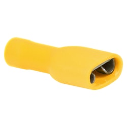 Isolerad flatstiftshylsa hona gul 6.4x0.8 mm, 10 st