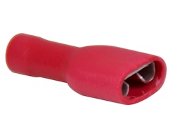 Isolerad flatstiftshylsa hona röd 6.4x0.8 mm, 10 st