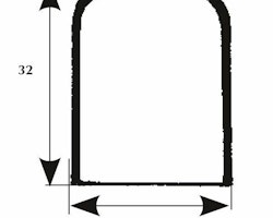 Ändstycke b=32 l=75 h=32 mm