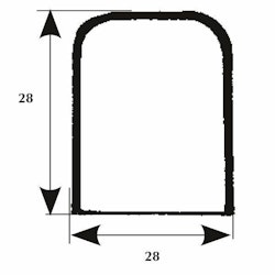 Mittstycke b=28 l=80 h=28 mm