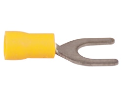Gaffelkabelsko gul hål 4.3 mm, 100 st