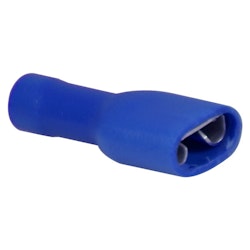 Isolerad flatstiftshylsa hona blå 6.4x0.8 mm, 100 st