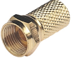 Glomex F-kontakt till 6mm kabel (koaxial) guldpläterad