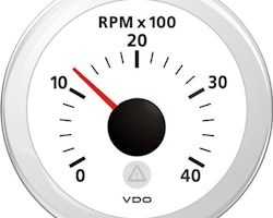 VDO varvräkn vit 0-4000rpm ø52mm