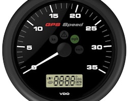 VDO gps speed 0-12knob, 12v med lcd display, svart ø110mm