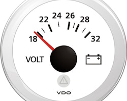 VDO voltmeter 12v, vit ø52mm