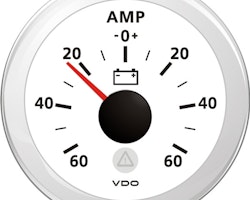 VDO amp.meter 60a, vit ø52mm