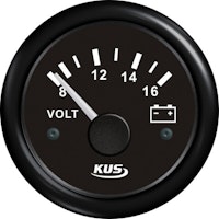 KUS analog voltmeter svart