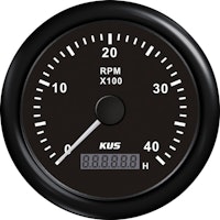 KUS varvmätare till bensin svart, 0-4000