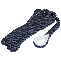 Robline förtöjningslina 3-slagen m/kaus navy, 16mm x 4m