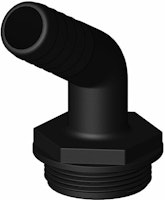 Trudesign Slangstos 25mm 120° svart till trevägskran