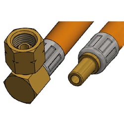 Gasolslang med 1/4" vinklad koppling + Ø8mm rör