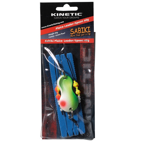 Kinetic Sabiki plaice leader/spoon vit/grön, 60g