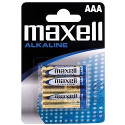 Maxell Alkaline batterier AAA / LR03, 4 st