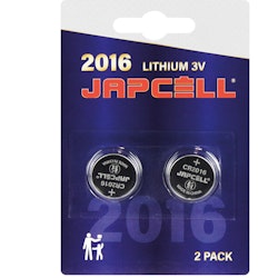 Japcell CR2016 Litiumbatteri 3V, 2 st