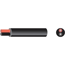 OceanFlex Rund förtennad kabel röd/svart 2x1,5 mm², 100m