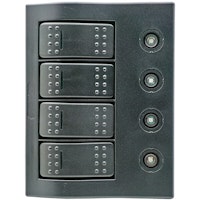 1852 Elpanel med 3 kontakter, automatsäkringar och LED