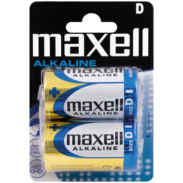 Maxell Alkalline D / LR20-batterier, 2st.