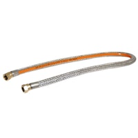 Gasslange med stål indlæg 0,8m, 1/4" omløber til 8mm studs