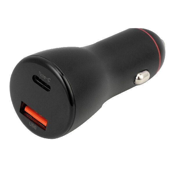 1852 Snabbladdare USB A & C m. voltmeter, 12-24V