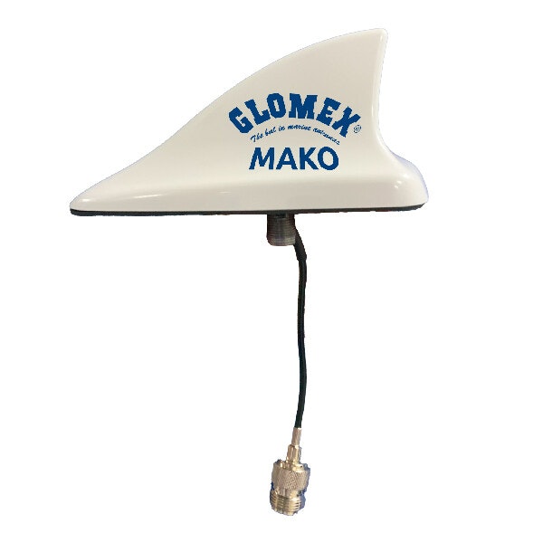 Glomex Mako VHF-antenn vit, 8m kabel och kontakt PL259