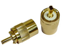 1852 VHF-kontakt PL259 för 6mm kabel, lödning, guldpläterad