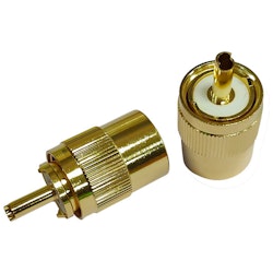1852 VHF-kontakt PL259 för 6mm kabel, lödning, guldpläterad