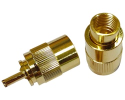 1852 VHF-kontakt PL259 för 10mm kabel, lödning, guldpläterad