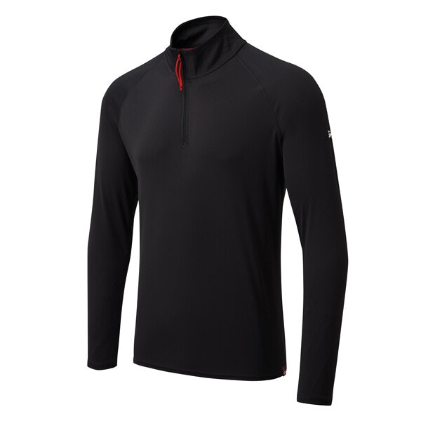 Gill uv009 men's uv langærmet zip t-shirt sort str xl