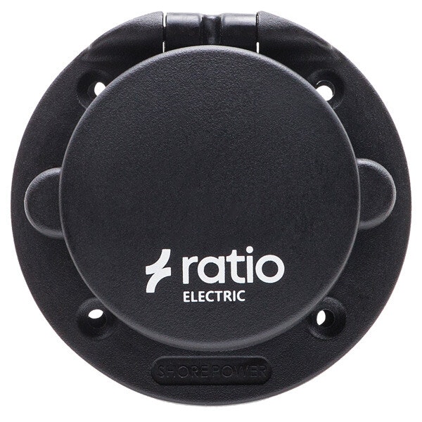 Ratio landströmskontakt med svart lock glasfiber/nylon