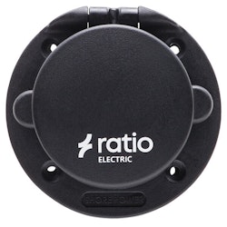 Ratio landströmskontakt med svart lock glasfiber/nylon